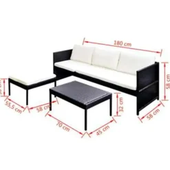 vidaXL - Lounge Sets - Zwart - Poly rattan Best