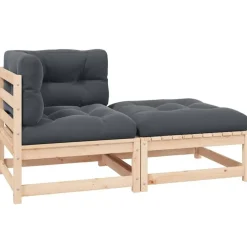 vidaXL - Loungeset - Antraciet - Grenenhout Discount