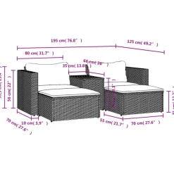 vidaXL - Loungeset - Grijs - Poly rattan Clearance