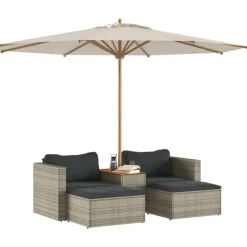 vidaXL - Loungeset - Grijs - Poly rattan Clearance