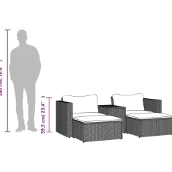 vidaXL - Loungeset - Grijs - Poly rattan Clearance