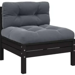 vidaXL - Loungeset - Grijs - Grenenhout - 3 stuks - Met kussens Clearance