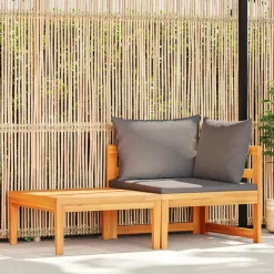 vidaXL - Loungeset - Grijs - Acaciahout - 2 stuks - Met kussens Sale