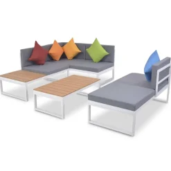 vidaXL - Loungeset - Multikleur - Aluminium Clearance