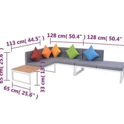 vidaXL - Loungeset - Multikleur - Aluminium Clearance