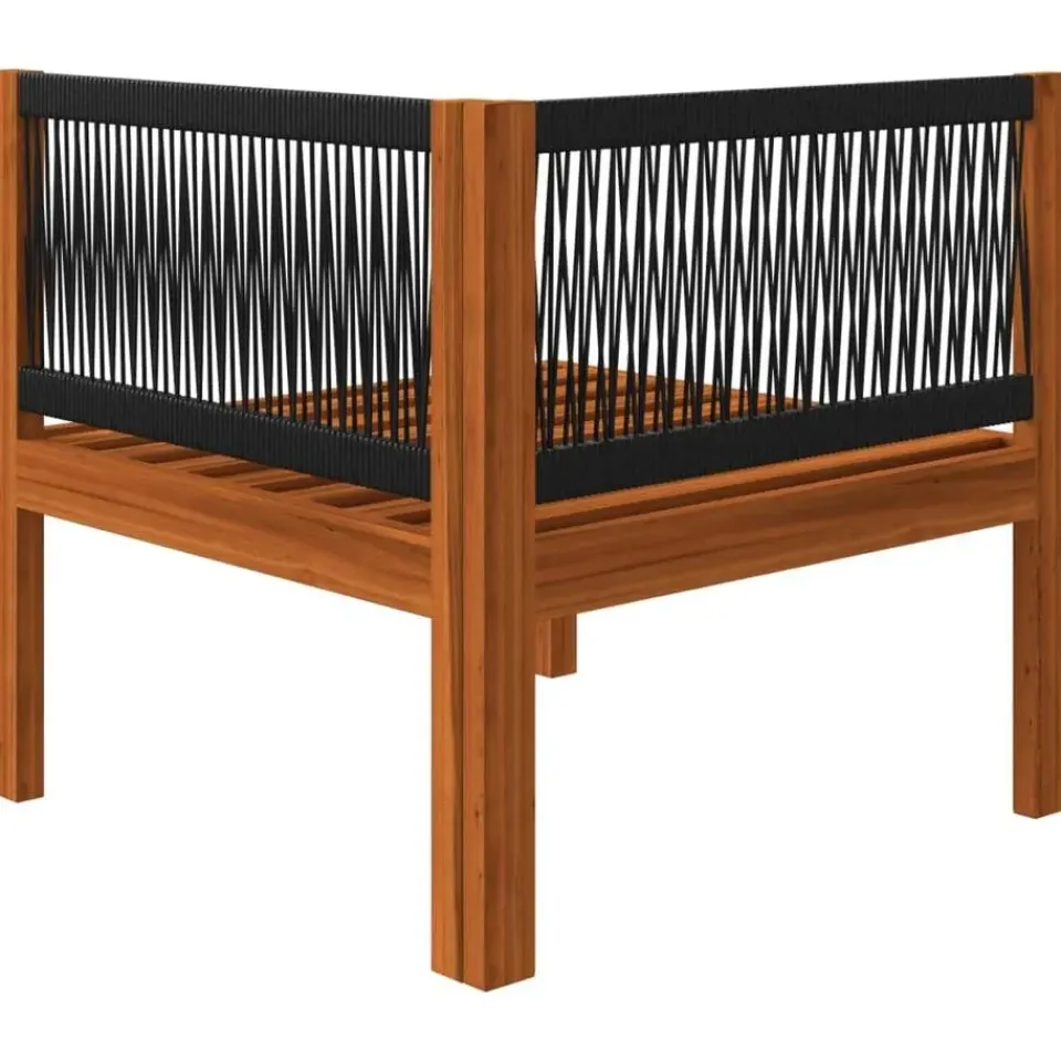 vidaXL - Loungeset - Wit - Acaciahout - 5 stuks- Met kussens New