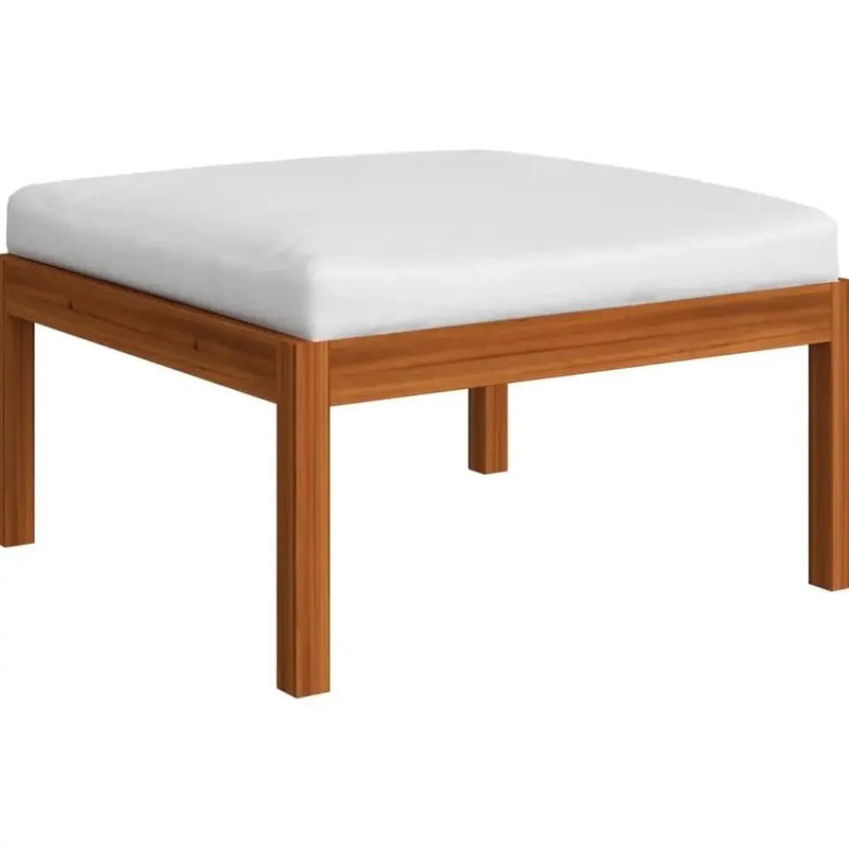 vidaXL - Loungeset - Wit - Acaciahout - 5 stuks- Met kussens New