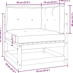 vidaXL - Loungeset - Wit - Grenenhout Online