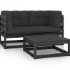 vidaXL - Loungeset - Zwart - Grenenhout Discount