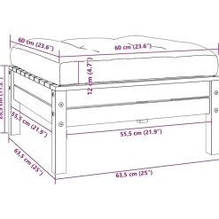 vidaXL - Loungeset - Zwart - Grenenhout - 3 stuks - Met kussens Online