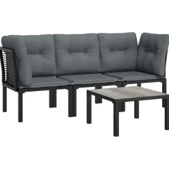 vidaXL - Loungeset - Zwart - Poly rattan Hot