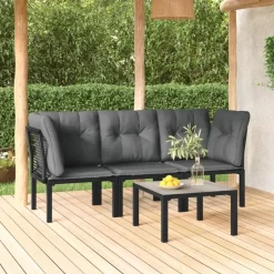 vidaXL - Loungeset - Zwart - Poly rattan Hot
