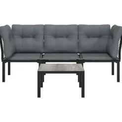 vidaXL - Loungeset - Zwart - Poly rattan Hot