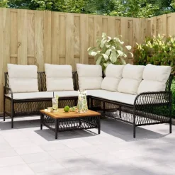 vidaXL - Loungeset - Zwart - Poly rattan Outlet