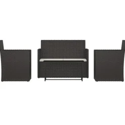 vidaXL - Loungeset - Zwart - Poly rattan Discount