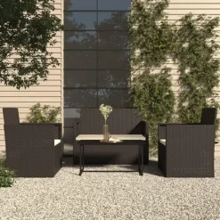 vidaXL - Loungeset - Zwart - Poly rattan Discount