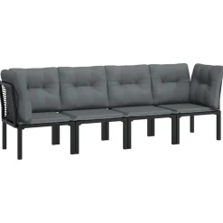 vidaXL - Loungeset - Zwart - Poly rattan New