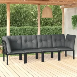 vidaXL - Loungeset - Zwart - Poly rattan New