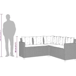 vidaXL - loungeset - Zwart - Poly rattan Outlet