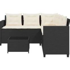 vidaXL - loungeset - Zwart - Poly rattan Outlet