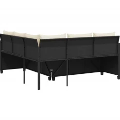 vidaXL - loungeset - Zwart - Poly rattan Outlet