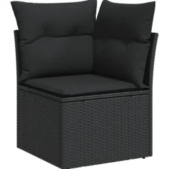 vidaXL - Loungeset - Zwart - Poly rattan - 4 stuks - Met kussens Hot