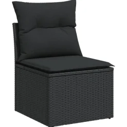 vidaXL - Loungeset - Zwart - Poly rattan - 4 stuks - Met kussens Hot