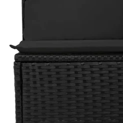 vidaXL - Loungeset - Zwart - Poly rattan - 4 stuks - Met kussens Hot
