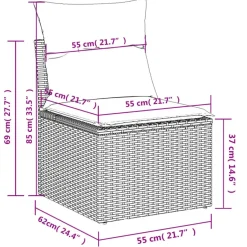 vidaXL - Loungeset - Zwart - Poly rattan - 4 stuks - Met kussens Hot