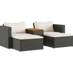 vidaXL - Loungeset - Zwart - Poly rattan Clearance