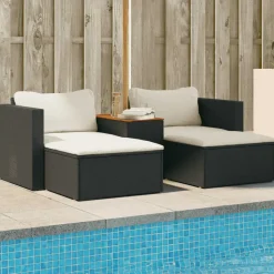 vidaXL - Loungeset - Zwart - Poly rattan Clearance