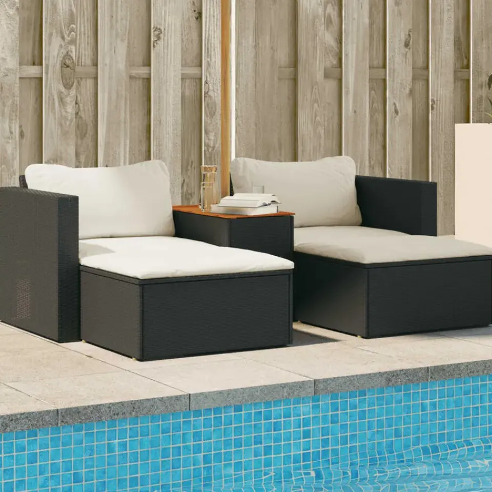 vidaXL - Loungeset - Zwart - Poly rattan Clearance