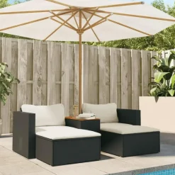 vidaXL - Loungeset - Zwart - Poly rattan Clearance