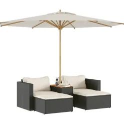 vidaXL - Loungeset - Zwart - Poly rattan Clearance