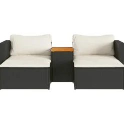 vidaXL - Loungeset - Zwart - Poly rattan Clearance