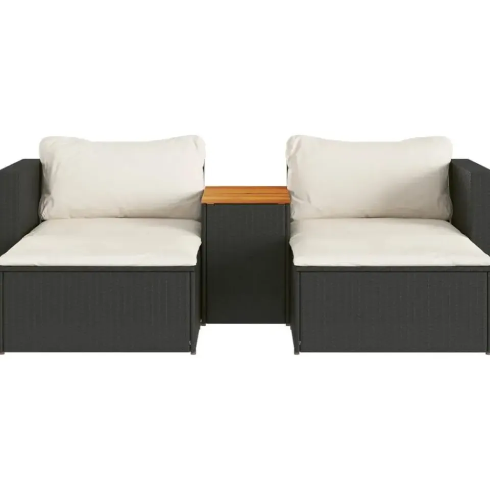 vidaXL - Loungeset - Zwart - Poly rattan Clearance