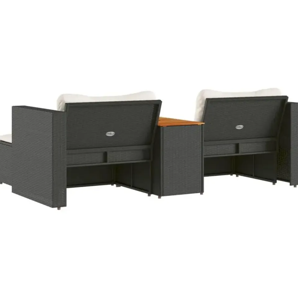 vidaXL - Loungeset - Zwart - Poly rattan Clearance