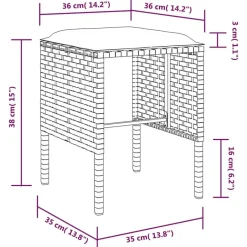 vidaXL - Loungeset (dinning) - Zwart - Poly rattan - 5 stuks - Met kussens Sale