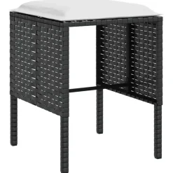 vidaXL - Loungeset (dinning) - Zwart - Poly rattan - 5 stuks - Met kussens Sale