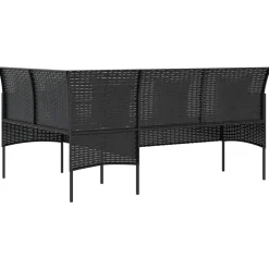 vidaXL - Loungeset (dinning) - Zwart - Poly rattan - 5 stuks - Met kussens Sale