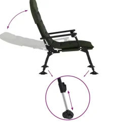 vidaXL - Loungestoel met armleuning - Groen - Staal Discount