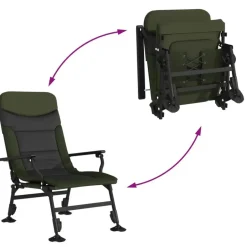 vidaXL - Loungestoel met armleuning - Groen - Staal Discount