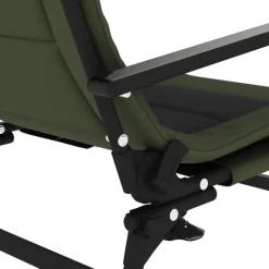 vidaXL - Loungestoel met armleuning - Groen - Staal Discount