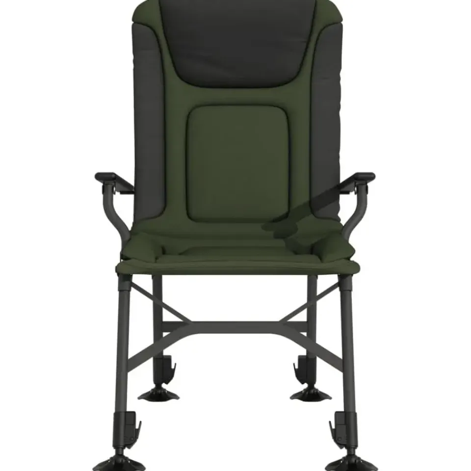 vidaXL - Loungestoel met armleuning - Groen - Staal