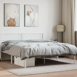 vidaXL - Metalen bed met hoofdbord - Wit - 120x200 cm New