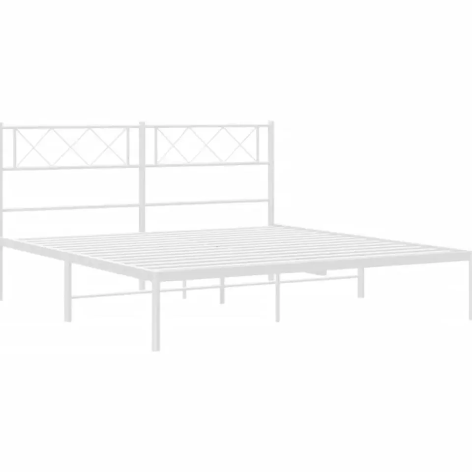 vidaXL - Metalen bed met hoofdbord - Wit - 120x200 cm New