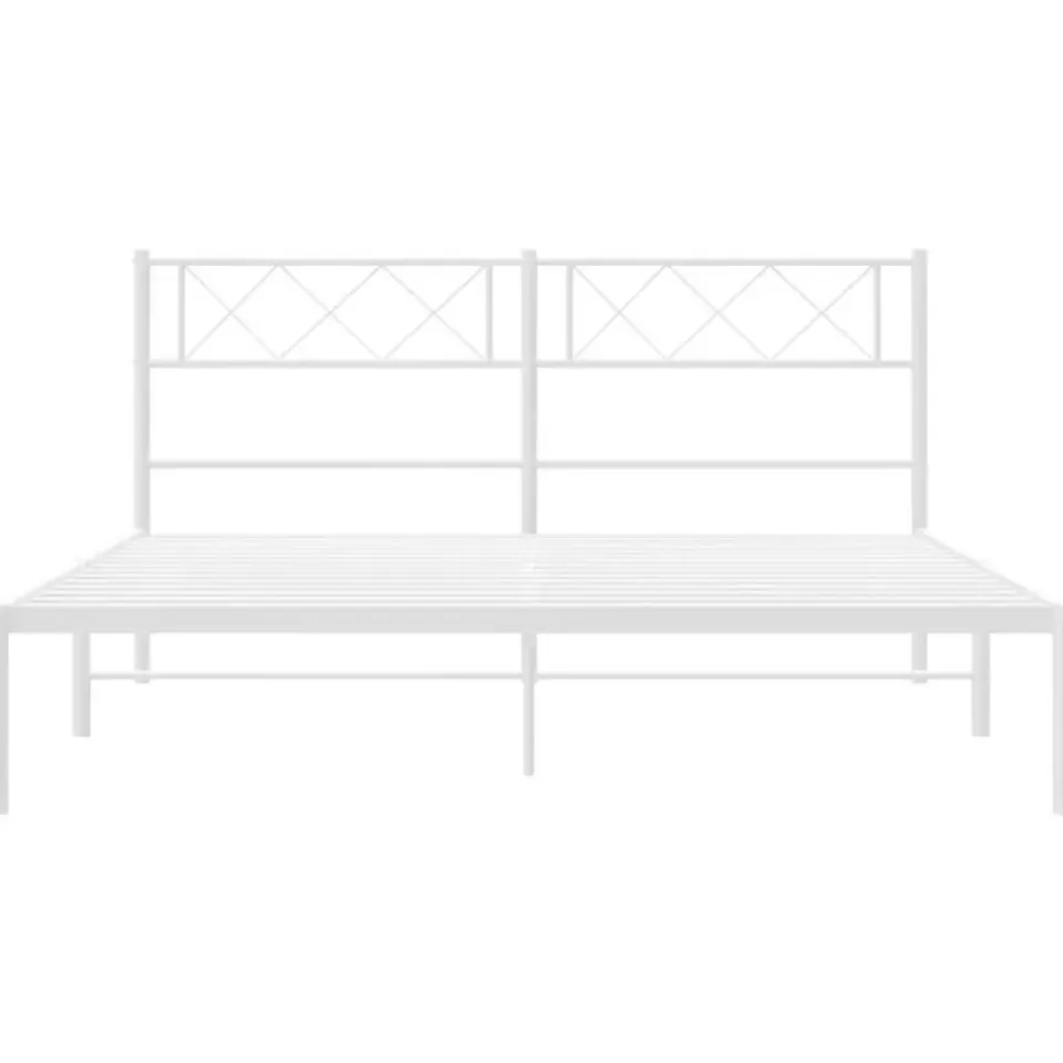 vidaXL - Metalen bed met hoofdbord - Wit - 120x200 cm New