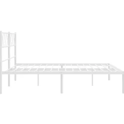vidaXL - Metalen bed met hoofdbord - Wit - 120x200 cm New