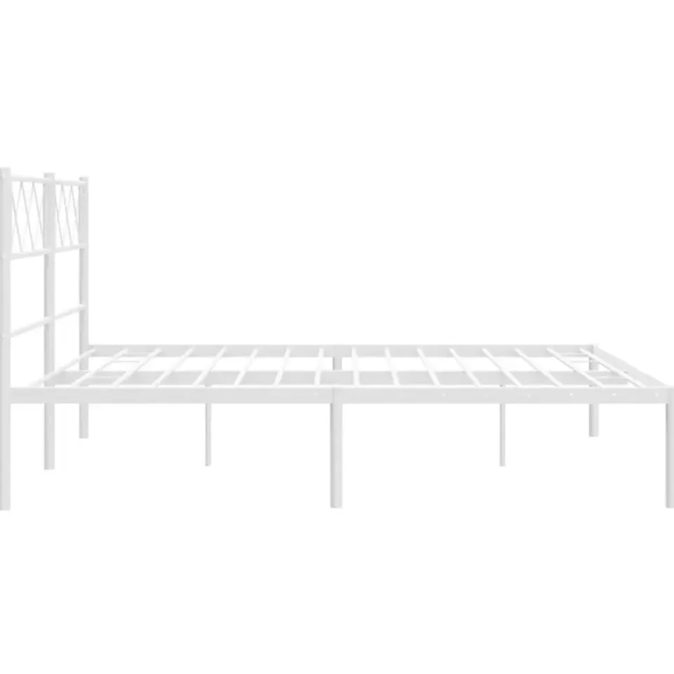 vidaXL - Metalen bed met hoofdbord - Wit - 120x200 cm New