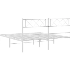 vidaXL - Metalen bed met hoofdbord - Wit - 120x200 cm New